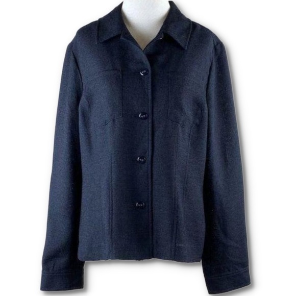 Emma James blazer size 12 navy blue with pockets 90s vintage - Picture 1 of 10